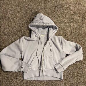 Brandy Melville Light Blue Cropped Zip Up